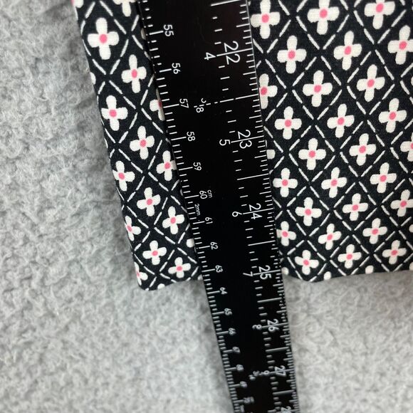 J Jill Capri Pants 12 Black Minimalist Stretchy Geometric Flower All-Over Career - Picture 9 of 13